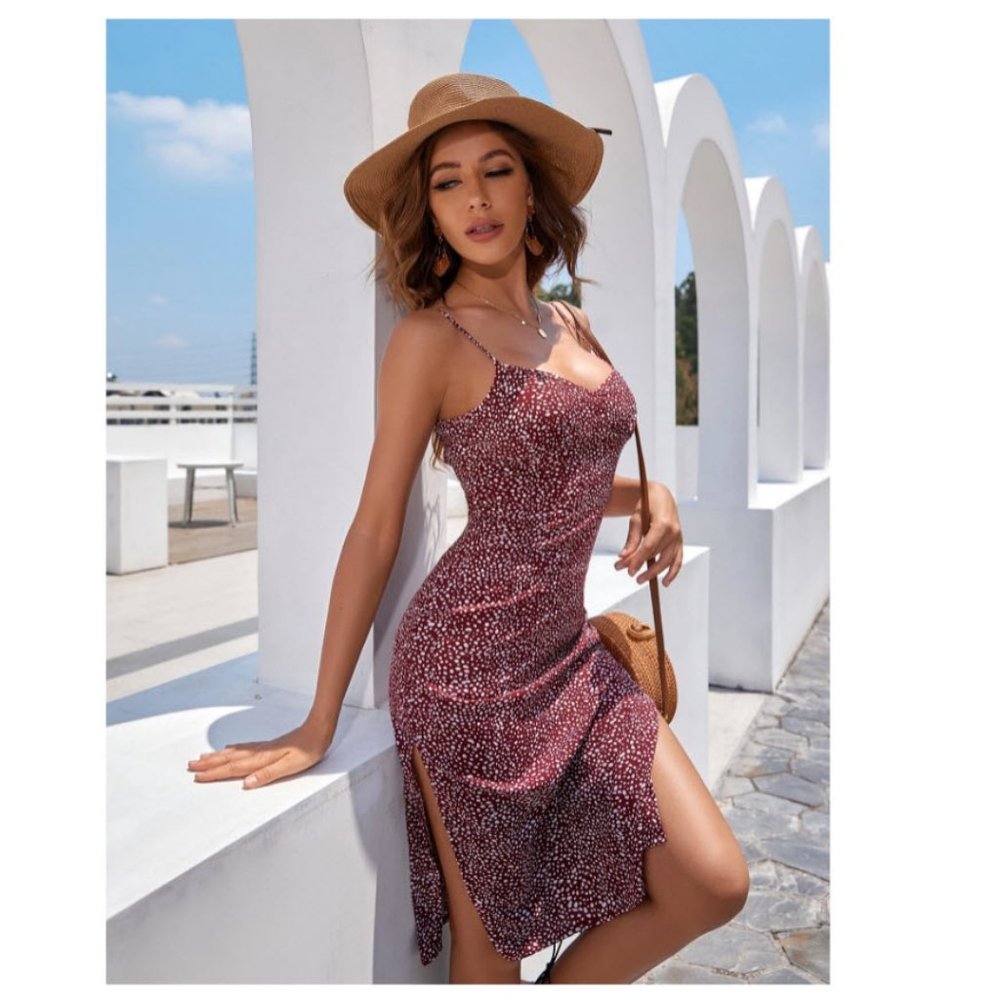 Burgundy Dappled Cami Dress *NWOT*